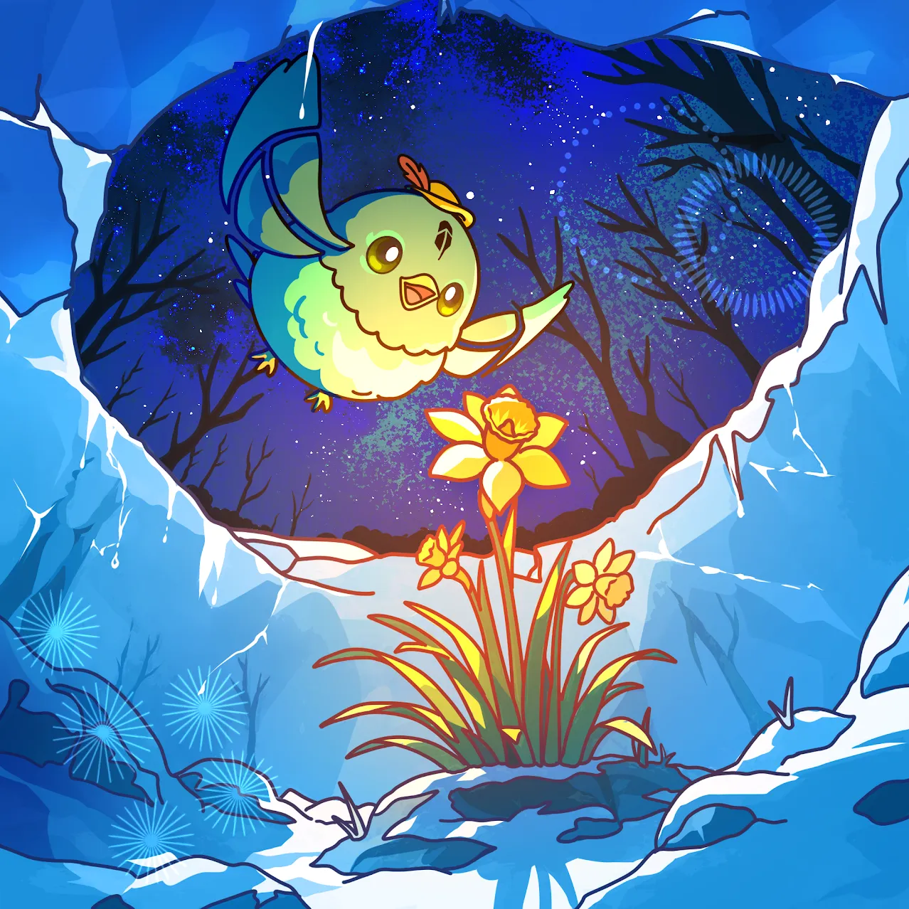 Robbie breaking through the ice